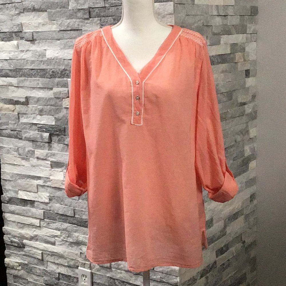 NWT Tommy Hilfiger Coral Long Sleeved Top Size XL